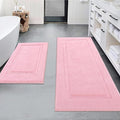SHACOS Pink Bathroom Rugs Sets 2 Piece 47x20 + 32x20 inch, Non Slip Bath Mat Microfiber Washable Bathroom Rugs, Soft Fluffy Water Absorbent Bath Mats