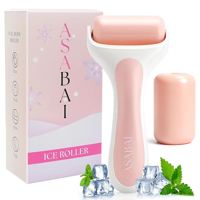 Ice Roller for Face, Premium Facial Ice Roller and 2X Rollers for Long Lasting Cold - Eye Roller for Puffy Eyes & Cold Massage for Migraines (Pink)