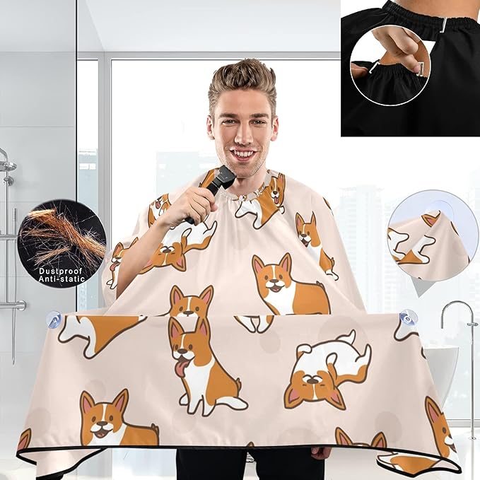 visesunny Professional Barber Cape Polyester Hair Cutting Salon Cape Apron Anti-Static Beard Bib Grooming Apron