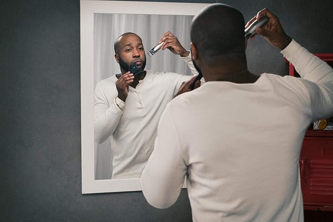 The Cut Buddy PLUS Beard Shaping Tool, Clear Template with Built-in Comb and Bonus Pencil, Ideal for Hairline, Beard, and Mustache Trimming