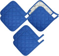 6 Pack Potholders Kitchen Pot Holders Set,Cotton Pot Holders for Kitchen 7 inch hot Pads,Heat Resistant Hot Pads for Cooking and Baking Dark Blue