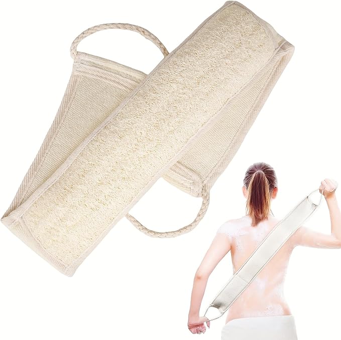 Natural Loofah Sponge Back Scrubber for Bath Shower, Exfoliating Body Scrubber, Shower Loofah Scrubber for Men and Women, Bath Sponge, Body Scrub, to Clean Your Body Deeply, Invigorate Your Skin