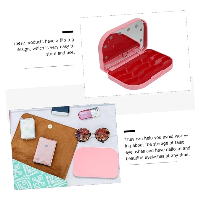 Led Eyelash Storage Box Portable Lash Holder Light Eyelash Case for Travel