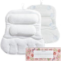 Bath Pillows for Tub, Full-Body Relaxation with Head, Neck & Shoulder Support, Ergonomic Design, 10 Suction Cups, Breathable 4D Air Mesh (White)