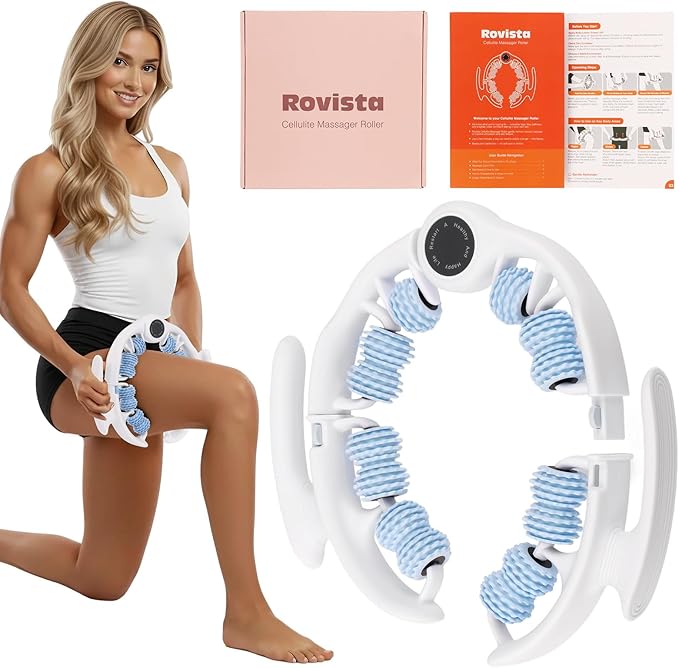 Anti Cellulite Massage Tool - Ergonomic Cellulite Remover for Legs and Arms with Detachable Handles - Smooth-Glide Lymphatic Drainage Massager for Boost Confidence and Tightened Skin (Blue)