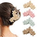 Matte Flower Hair Clips for Women - Non-slip Cute Claw Clips for Thick and Thin Hair - Strong Hold Hair Accessories for Women and Girls