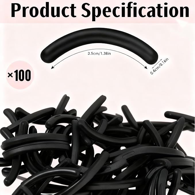 100 Pack Compatible with Shu Uemura Curler Refills,Silicone Eye Lash Curlers Refill Pads Compatible with Shu Uemura Eyelash Curler,Black.