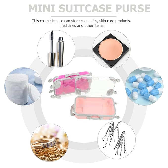 LUOZZY 4pcs Fake Eyelash Organizer Case False Eyelashes Storage Box Mini Suitcase Lashes Organizer Makeup Container Luaage Box for Women Travel