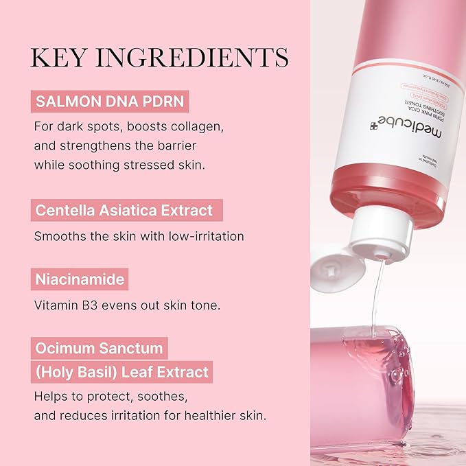 medicube PDRN Toner Salmon DNA PDRN CICA Soothing Toner | Lightweight & Watery for Skin Boosting, Soothing and Calming | Uneven Skin Tone Care with Peptide & Niacinamide | Korean Skincare, 8.45 fl.oz
