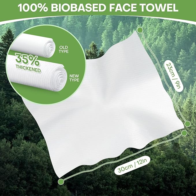 Compressed Towel Tablets Thicken, 20 Pack Disposable Face Towel, Individually Wrapped Reusable Washcloths, Compact Clean Towels Mini Portable for Travel Guests Baby Dog Camping Beauty(Green)