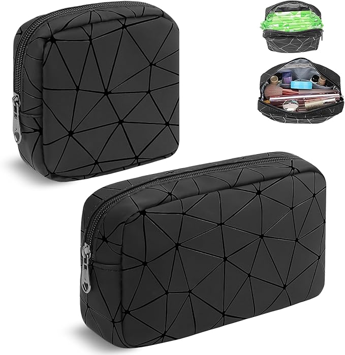 Period Bag for Teen Girls, Leather Sanitary Napkin Storage Bag, Portable Menstrual Pad Bag Period Pads Pouch, Small Make Up Bags