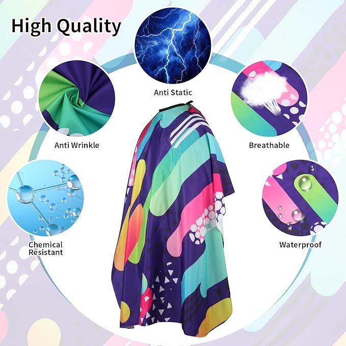 Professional Hair Cutting Cape(2 Pack), Salon Barber Cape with Adjustable Snap Closure