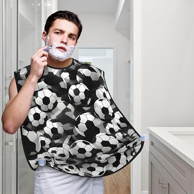Ice Hockey Print Print Beard Bib Shaving Apron, Beard Hair Trimming Cape Gift For Dad