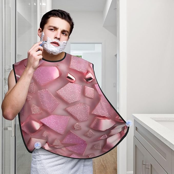 Rabbit Background Print Beard Bib Shaving Apron, Beard Hair Trimming Cape Gift For Dad