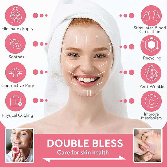 AURUZA 2PCS Ice Roller for Face and Eye, Ice Facial Roller Beauty Self Skin Care Tools Ice Holder Facial Cube Gua Sha Face Massage Ice Mold for Face Anti Wrinkle Tighten Skin Women Gifts…