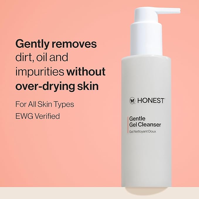 Honest Beauty Gentle Gel Daily Face Cleanser, Calms, Refreshes, Hydrates, Vegan Safe for Sensitive Skin, 5 fl oz