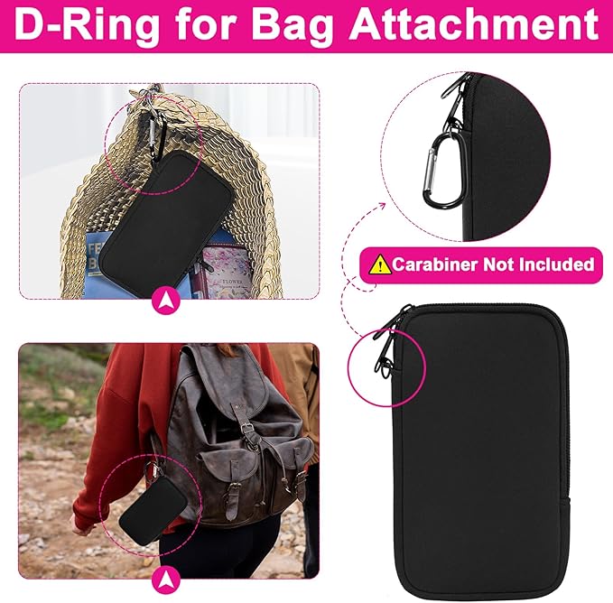 Tampon Holder for Purse, Portable Tampon Bag Organizer Case for Women’s Purse, Travel-Friendly Discreet Period Bag for Feminine Products, Waterproof Pad Bag, Black(Bag Only)