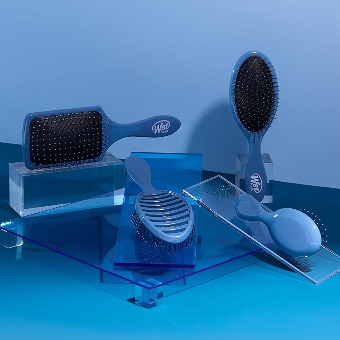 Wet Brush Shine Enhancer Hair Brush, Elemental Blue, Ultra-Soft IntelliFlex Bristles, Natural Boar Bristles for All Hair Types, For Women and Men, Wet and Dry, All Ages