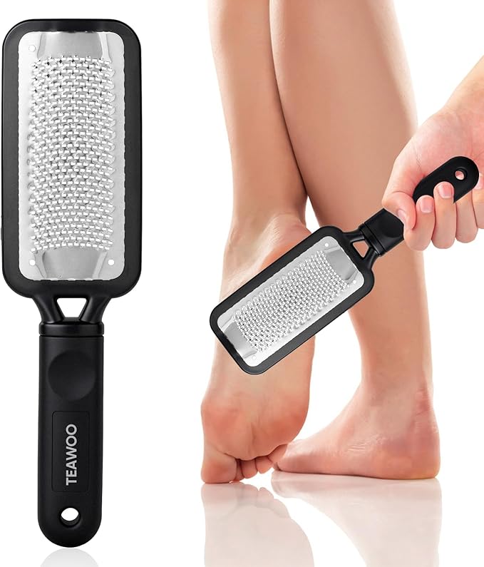 Foot File Callus Remover, Large Stainless Steel Foot Rasp, Heavy Duty Foot Scraper for Dead Skin and Hard Heels, Waterproof Pedicure Tools for at Home Foot Care