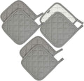 6 Pack Potholders Kitchen Pot Holders Set,Cotton Pot Holders for Kitchen 7 inch hot Pads,Heat Resistant Hot Pads for Cooking and Baking Dark Grey