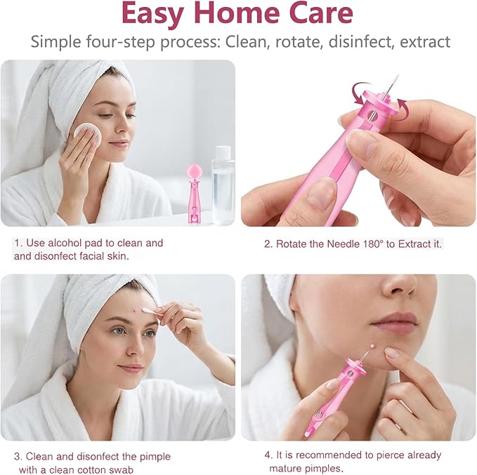 100Pcs Sterile Lancets for Pimples - Disposable Pimple Extractor Tools, Portable Acne Blackhead Remover Tools for Travel & Sensitive Skin, Sterile Acne Needles for at-Home Skin Care