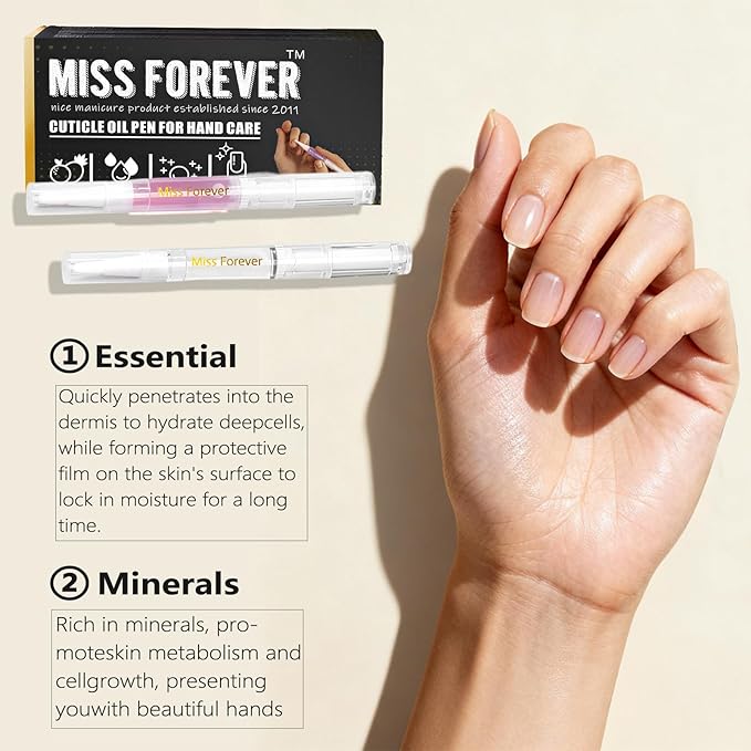 Cuticle Oil Pens - Light Scents Nail Oil Pen for Growth and Strength, Nail Care Mini Vitamins Oil Set with Natural Ingredients, Cutical Repair Bulk for Women Manicure (3 Random Scents)