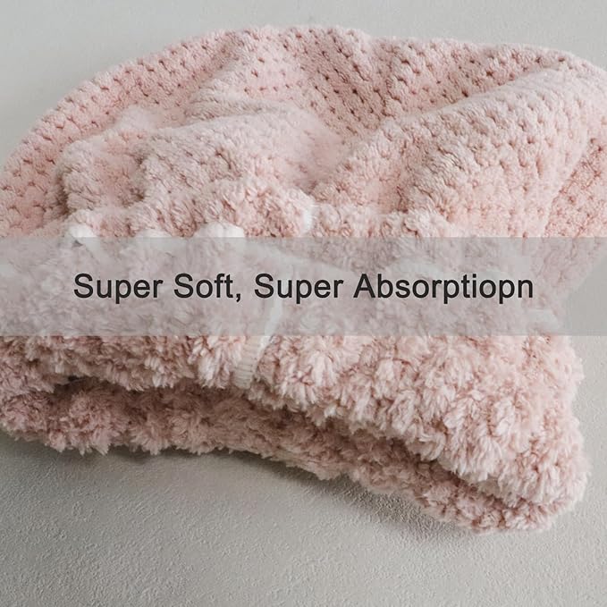 Jseng 3PC Microfiber Hair Towel Caps, Extrame Soft & Ultra Absorbent, Fast Drying Hair Drying Caps Towel Turban Wrap for Wet Hair Women