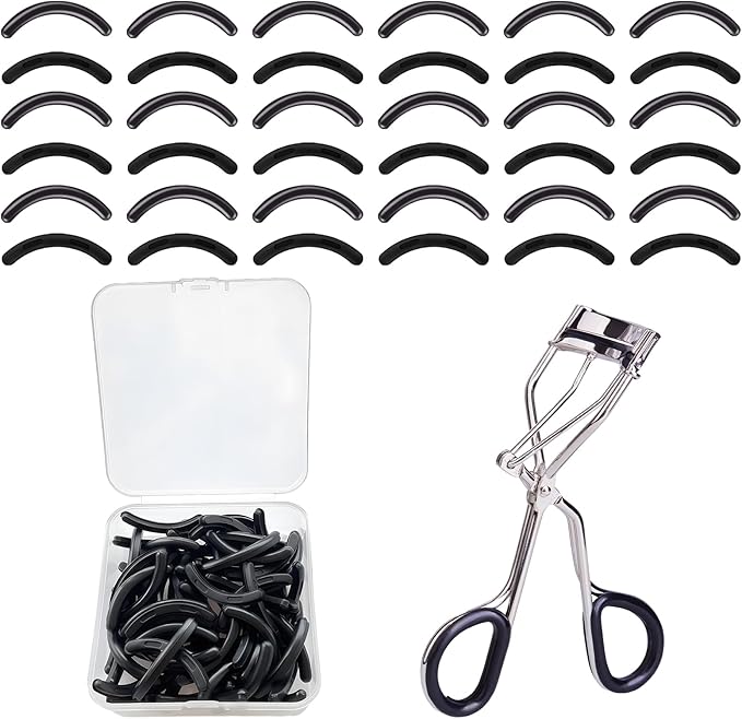 80 Pcs Eyelash Curler Refills, Silicone Eye Lash Curlers Refill Pads Compatible with Tweezerman Eyelash Curler