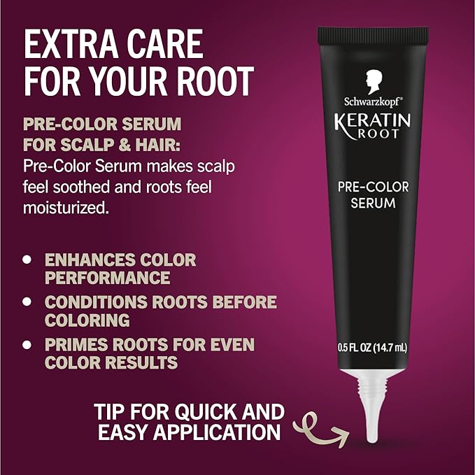 Schwarzkopf Keratin Root Permanent Hair Color Kit, 1.0 Black, 1-Application Root Touch-Up with Collagen & Vitamin B6, Complete Gray Coverage, Precision Brush, All Hair Types & Textures