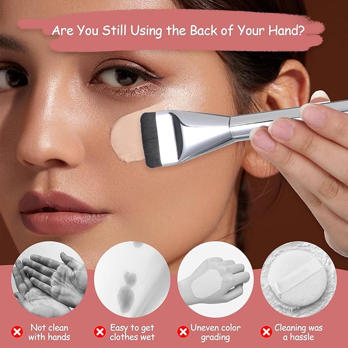 Makeup Mixing Palette Korean Set with Foundation Brush and Spatula, Professional Stainless Steel Butterfly Makeup Palette Reusable Beauty Tools for Facial Cosmetic,Nail Art,Pigment Blending