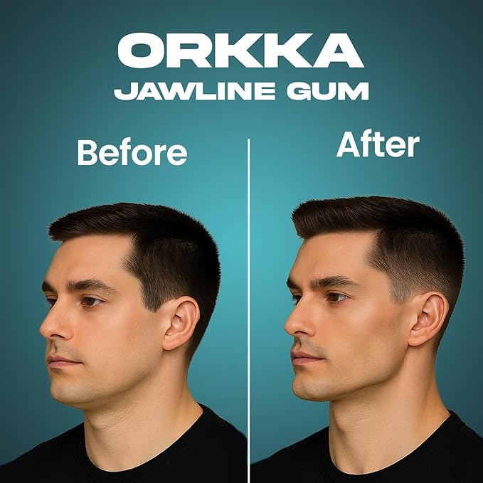 ORKKA Jawline Gum 15x Hardness | Ultra Hard Chewing Gum for Jawline Training & Mewing | Facial Fitness & Jaw Exercise Gum | Sugar Free, Calorie Free, Premium Performance Gum for Men & Women