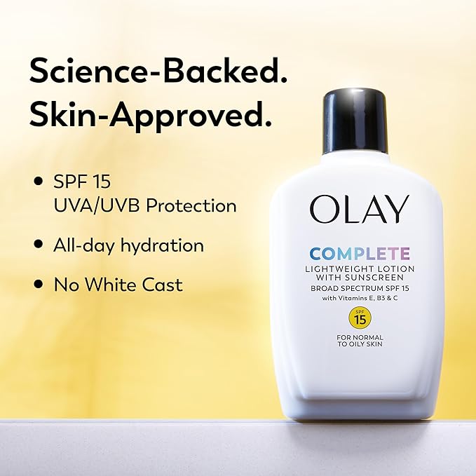 Olay Complete All Day Moisturizer with Broad Spectrum SPF 15 Normal,4 Fl Oz,(Pack of 2)