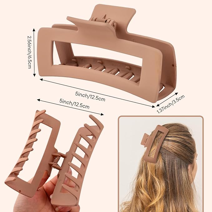 Extra Large Oversized Jumbo Claw Clips for Thick Hair - 4 Pack XL Non-slip Hair Accessories for Women and Girls