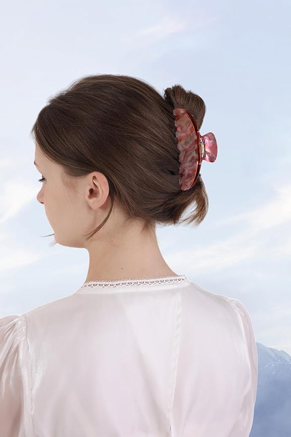 Durable Acetate Hair Clips - 4-Inch Brown starry sky Claw Clips for Fine and Thick Hair (Brown starry sky)