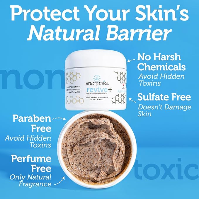Manuka Honey Exfoliating Face Scrub – Gentle Microdermabrasion Face Exfoliator to Help Smooth, Soften & Balance with Moisturizing Organic Superfoods 2oz (Pack of 2)