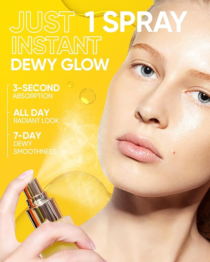 Radiance Booster Serum Spray, Hydrating Face Mist with Bifida Ferment & Squalane, Glow Serum for Radiant Skin, Soothes Skin, Vegan Skin Care, All In One Mist 3.3 fl oz