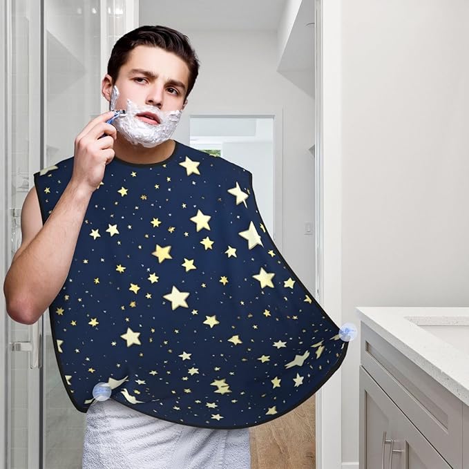 Ocean Fishes Print Beard Bib Shaving Apron, Beard Hair Trimming Cape Gift For Dad
