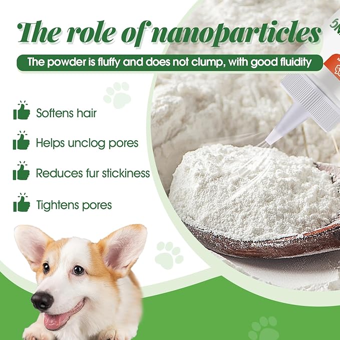 Pawsitive Vibes Dog Ear Powder Set, Dog Ear Powder for Hair Removal 30g, Dog Ear Infection Treatment, Removing Earwax and Odour, Relief of Itching. (Greener 2 pcs)