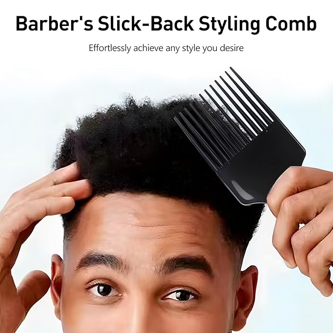 4-Pack Plastic Wide-Tooth Afro Lift Combs for Styling, Detangling, Adding Volume, Suitable for Long, Curly, Thick Hair, Wigs, and Beards - for Men & Women