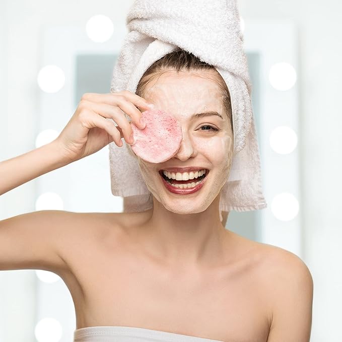 120 Pcs Facial Sponge Compressed, Luxiv 5 Colors Face Cleansing Sponge Estheticians Compressed Makeup Facial Sponge Round Wash Face Sponges for Women Compress Exfoliating Removal Sponge (Mix-color A)