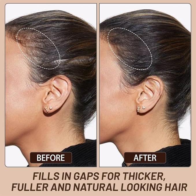 VOLLUCK Root Touch up Powder, Instant Hairline Powder for Thinning Areas and Gray Hair Coverage, Natural and Non-greasy Root Cover up for Women and Men (Brown, 0.35 Ounce)