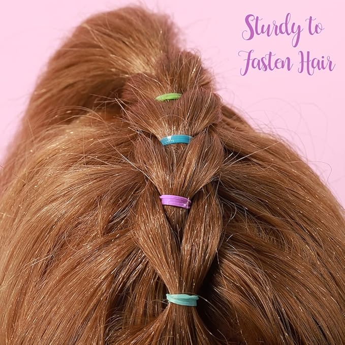 YGDZ 4000pcs Elastic Hair Bands, Clear Hair Elastics Small Mini Girls Rubber Bands Baby Kids Toddlers Hair Ties(2000pcs Clear + 2000pcs Colorful)