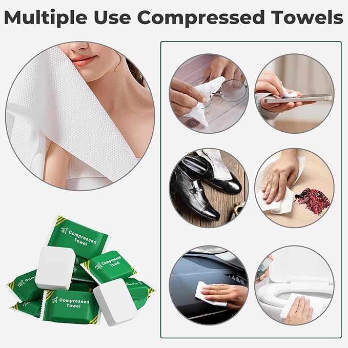 Disposable Towel Compressed Towel Tablets, Disposable Face Compressed Towels Large Size Coin Tissue Portable Washcloth Reusable for Travel Camping Hiking Outdoor Sports Beauty Salon SPA 28 PCS