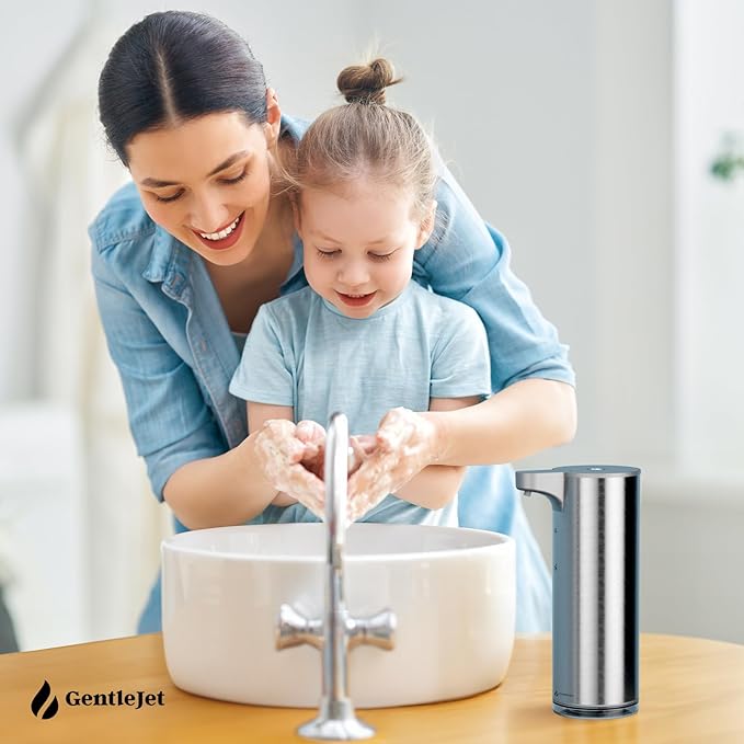 EasyFoam Automatic Foaming Soap Dispenser – Touchless Sensor, USB-C Rechargeable, 304 Stainless Steel, IPX5 Waterproof for Bathroom Kitchen Sink, 280 ml