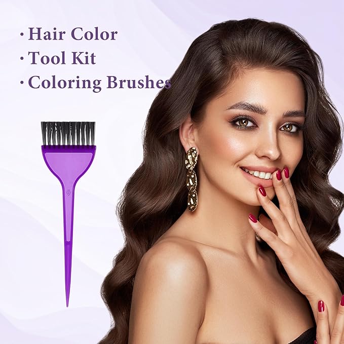 6 PCS Color Brushes, Hair Dye Brush, Color Brushes for Hair Stylist, Professional Hairs Coloring Brush with Tapered Handle for Salon, Home DIY, Root Touch, Highlights