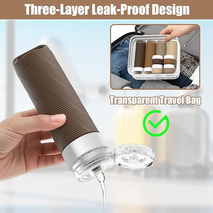 26 Pieces Travel Size Toiletries Bottles Set, Tsa Approved Leakproof Refillable Travel Bottles with Hanging hole design, Silicone Material, Suitable for Shampoo, Conditioner, and Body Lotion
