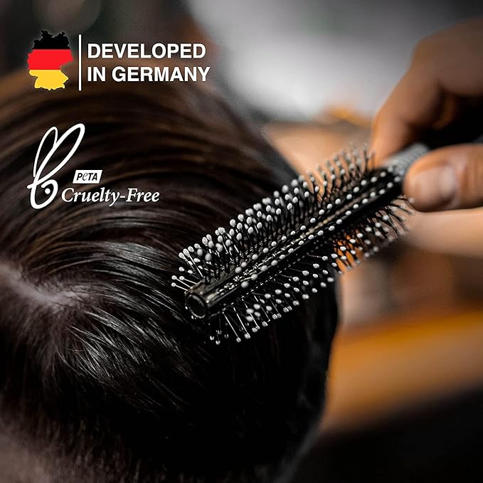 Charlemagne Round Hair Brush for Men - Round Hair Brush for Blow Drying - Hair Roller - Tame Frizz & Shape Curls