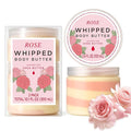 Princess Belle Rose Whipped Shea Body Butter, Body Moisturizer for Dry Skin, Smell Good, Rose Gifts for Women-2 Pack (3.4floz + 6.8 floz)