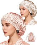 3Pcs Hair Bonnets For Sleeping Satin Bonnet For Women Silk Bonnets Womens Curly Hair Sleep Caps Silky Night Cap