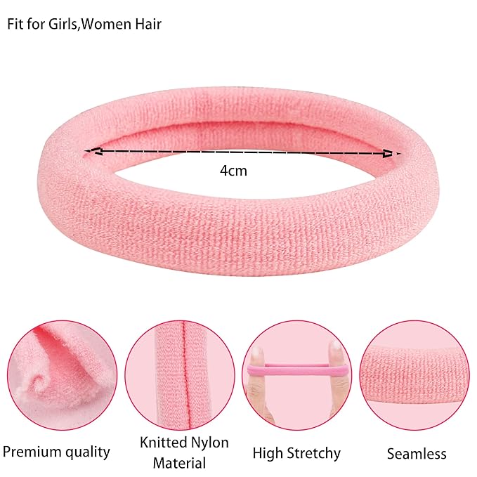 CÉLLOT 100PCS Elastic Hair Ties, 4cm Diameter Seamless Nylon Bands, Normal Ponytail Holders for Women & Children